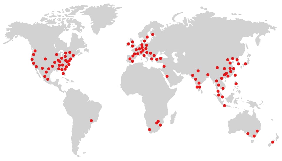 KEYENCE GLOBAL NETWORK:240 offices in 46 countries