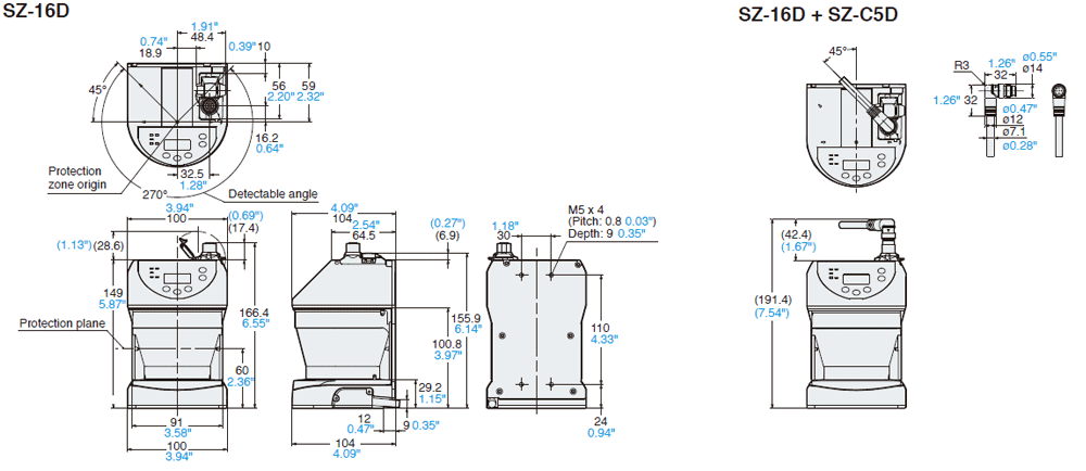 SZ-16D/C5D Dimension