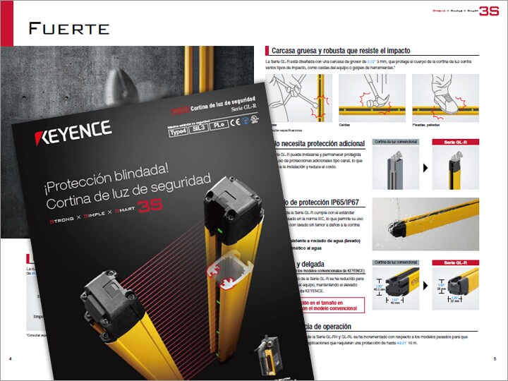 Serie GL-R Cortina de luz de seguridad Catalogo (Español)