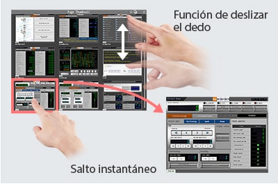 Función de deslizar el dedo, Salto instantáneo