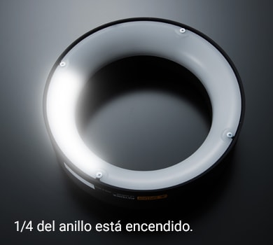 1/4 del anillo está encendido.