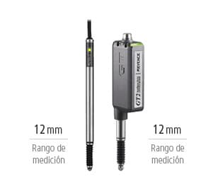 12mm Rango de medición / 12mm Rango de medición