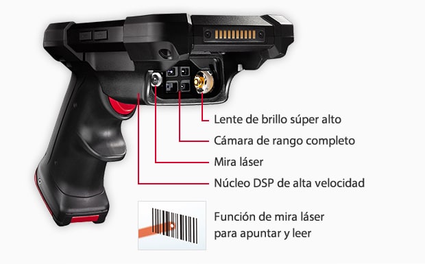 [Lente de brillo súper alto] [Cámara de rango completo] [Mira láser] [Núcleo DSP de alta velocidad] Función de mira láser para apuntar y leer