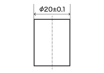 Dimensión de material máximo (MMS) de un eje (convexo)