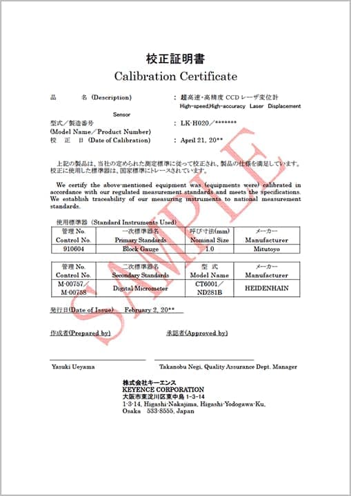 Certificado de calibración