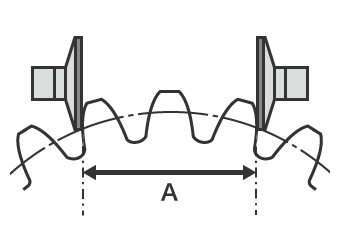 Medición de la envergadura de los dientes