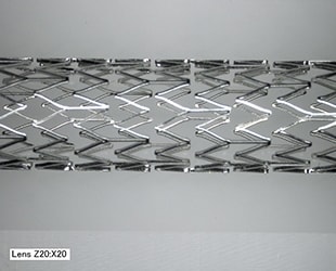 Obtención de imágenes de ángulo libre de un stent (20×)