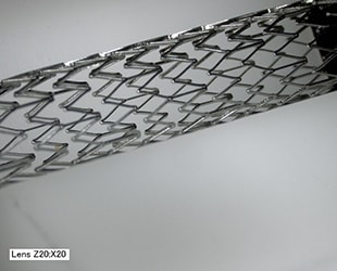 Obtención de imágenes de ángulo libre de un stent (20×)