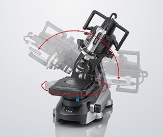 Observación inclinada de un molde de microagujas