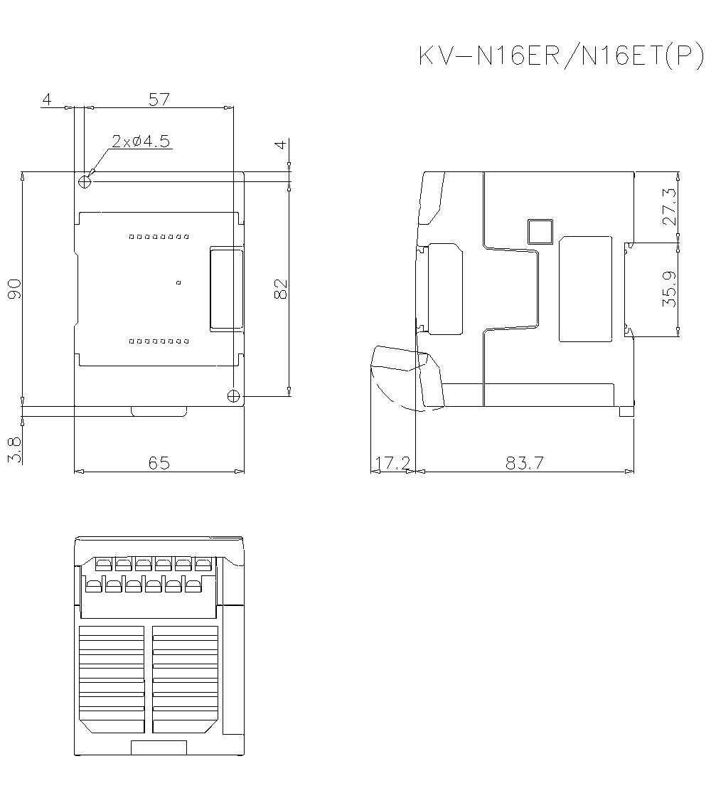 KV-N16ER/N16ET/N16ETP  Dimension