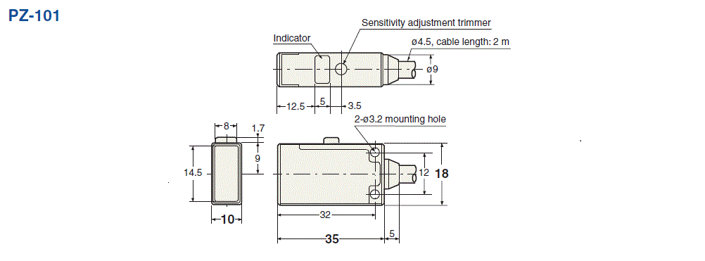 PZ-101 Dimension