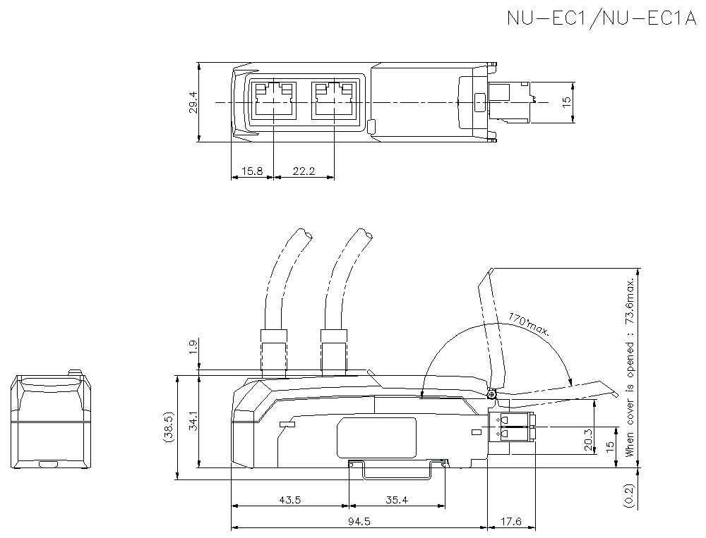 NU-EC1/EC1A Dimension